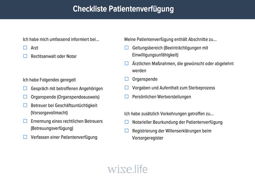 Checkliste Patientenverfügung zum Download